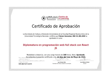 Titulo Programador Web Fullstack + ReactJS (UTN)